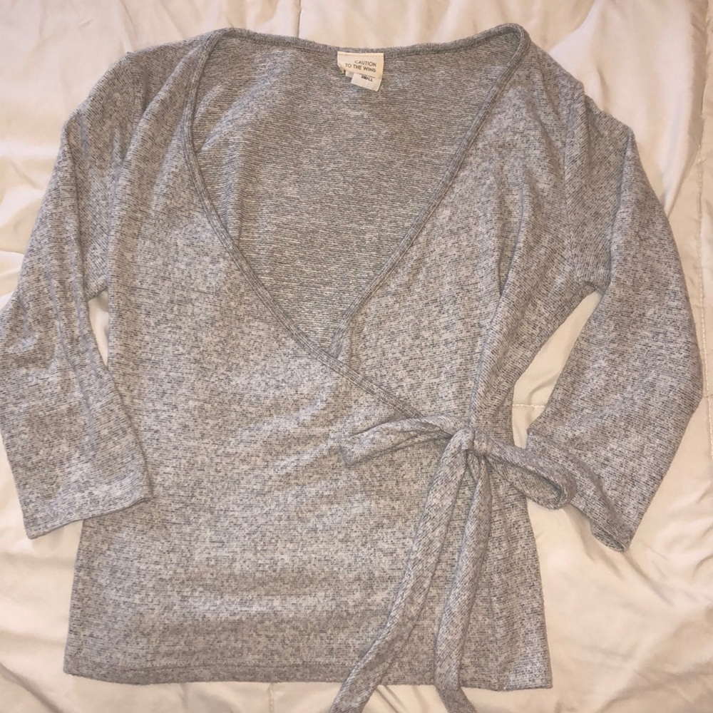 Wrap knit blouse
